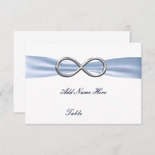 Blue Infinity Wedding Table Platzkarte (Vorne/Hinten)