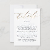 Blue Info Unterkunft Gold Wedding RSVP Karte (Vorderseite)
