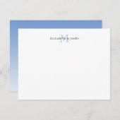 Blue Initial Mit Monogramm Couple Personalisiert Mitteilungskarte (Vorne/Hinten)