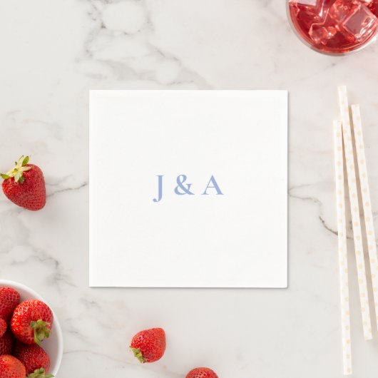 Blue Initials Wedding Napkin Serviette (Beispiel)