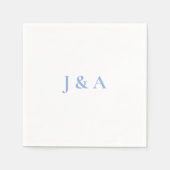 Blue Initials Wedding Napkin Serviette (Vorderseite)