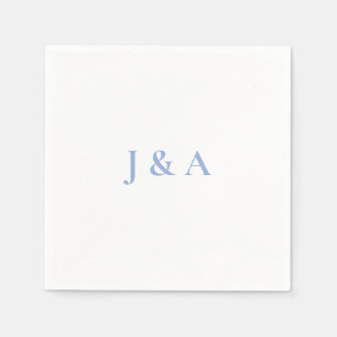 Blue Initials Wedding Napkin Serviette