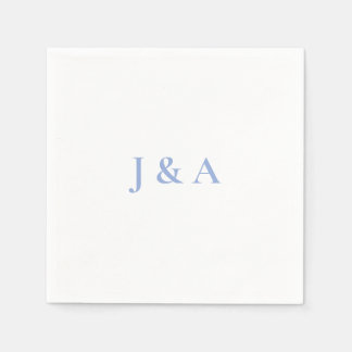 Blue Initials Wedding Napkin Serviette