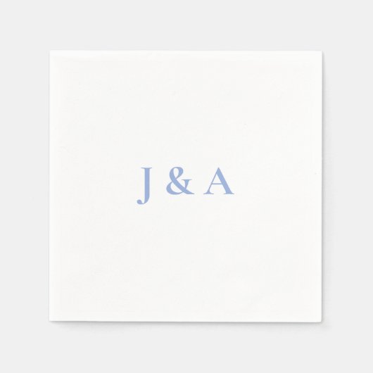 Blue Initials Wedding Napkin Serviette (Vorderseite)