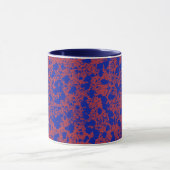 Blue Ink auf Red Simple Modern Tasse (Zentrum)