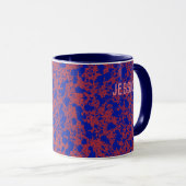 Blue Ink auf Red Simple Modern Tasse (VorderseiteRechts)
