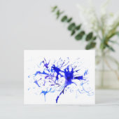 Blue Ink Blot Postkarte (Stehend Vorderseite)