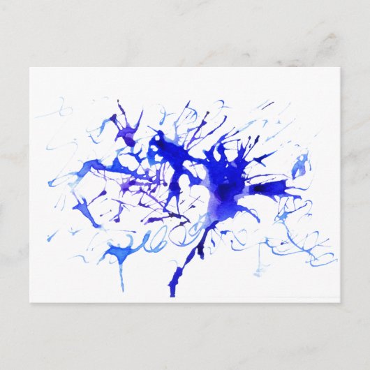 Blue Ink Blot Postkarte (Vorderseite)