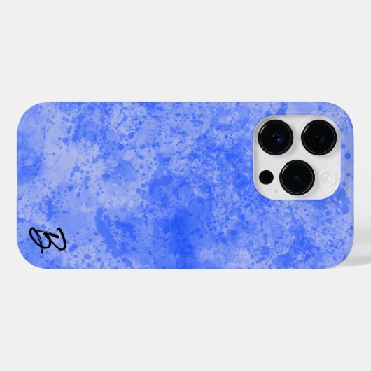 Blue Ink Mess Personalisiert Phone Case (Rückseite (Horizontal))
