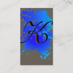 Blue Ink Paint Splash Business Card Visitenkarte