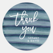 Blue Ink Stripes Wedding Vielen Dank