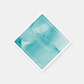 Blue Ink Watercolor Happy Birthday Serviette (Ecke)