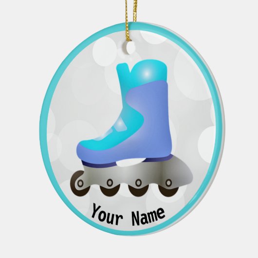 Blue Inline Skate Design Keramik Ornament (Links)