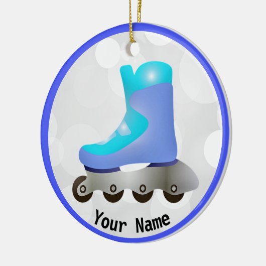 Blue Inline Skate Design Keramik Ornament (Links)
