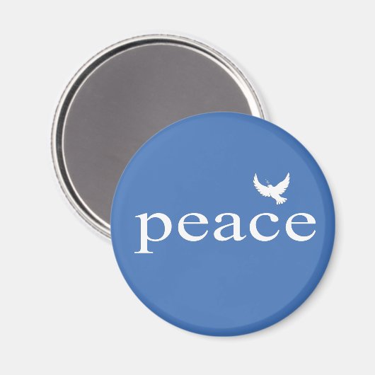 Blue Inspiration Peace Zitat Magnet (Vorderseite/Rückseite)