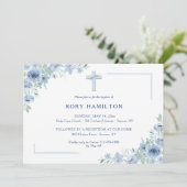 Blue Inspiration Religiöse Einladung (Stehend Vorderseite)