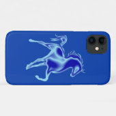 Blue iPhone Case mit Pferd (Rückseite (Horizontal))