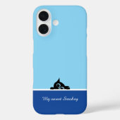Blue iPhone Case with Cute Kitten Design (Rückseite)