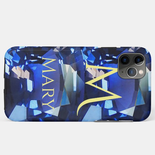 Blue iPhone Gehäuse facettiert Gemstone Saphire Case-Mate iPhone Hülle (Rückseite (Horizontal))