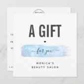 Blue Iridescent Brush Stroke Logo Schönheit Makeup (Vorne/Hinten)