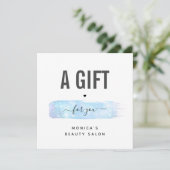 Blue Iridescent Brush Stroke Logo Schönheit Makeup (Stehend Vorderseite)