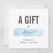 Blue Iridescent Brush Stroke Logo Schönheit Makeup (Vorderseite)