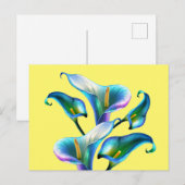 Blue Iridescent Holographic Calla Lilies Postkarte (Vorne/Hinten)