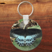 Blue Iridescent Mormon Butterfly Schlüsselanhänger (Vorderseite)