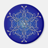 Blue Iridescent Snowflake Magnet (Vorne)