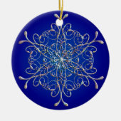 Blue Iridescent Snowflake Ornament (Vorne)