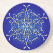 Blue Iridescent Snowflake Untersetzer (Vorne)