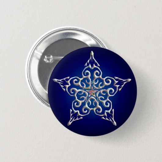 Blue Iridescent Star Button (Vorne & Hinten)