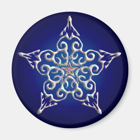 Blue Iridescent Star Magnet (Vorne)