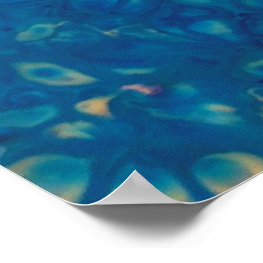 Blue Iridesing Modern Abstrakt Fluid Art Poster (Ecke)