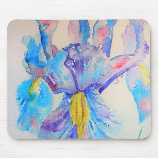 Blue Iris Art Blumengestalt Mousepad (Vorne)