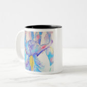 Blue Iris Art Blumengestalt Zweifarbige Tasse (Vorderseite Links)