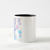 Blue Iris Art Blumengestalt Zweifarbige Tasse (Mittel)