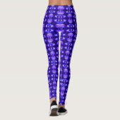 Blue Iris Blume Abstrakt Nattern Muster Leggings (Rückseite)
