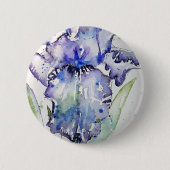 Blue Iris Blume Art Collection Button (Vorderseite)