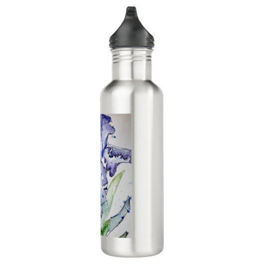 Blue Iris Blume Art Collection Edelstahlflasche (Rechts)
