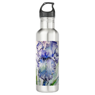 Blue Iris Blume Art Collection Edelstahlflasche