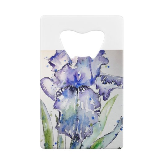 Blue Iris Blume Art Collection Geldbeutel Flaschenöffner (Rückseite)