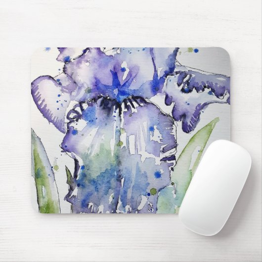 Blue Iris Blume Art Collection Mousepad (Mit Mouse)