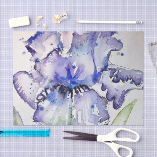 Blue Iris Blume Art Collection Seidenpapier (Handwerk)