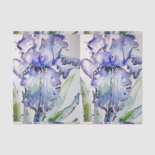 Blue Iris Blume Art Collection Seidenpapier (Vorderseite)