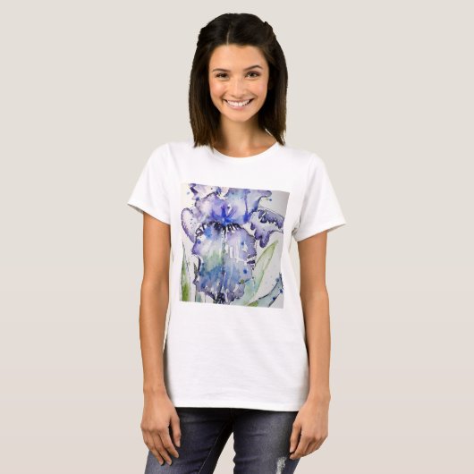 Blue Iris Blume Art Collection T-Shirt (Vorne ganz)