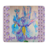Blue Iris Blume Art Glass Coppingboard Schneidebrett (Vorderseite)