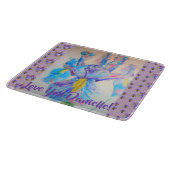 Blue Iris Blume Art Glass Coppingboard Schneidebrett (Ecke)