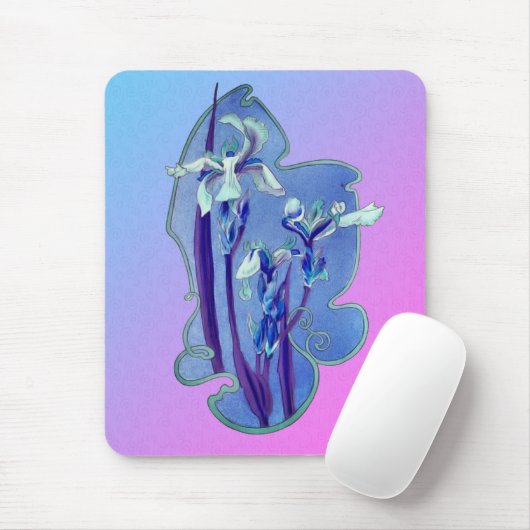 Blue Iris Blume Art Mousepad (Mit Mouse)