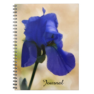Blue Iris Blume Art Personal Journal Notizblock